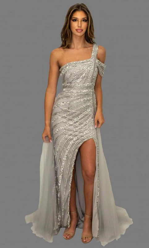 Long - sleeved formal dresses in velvet for a winter formal eventTerani Couture 231GL0376 - One-Sleeve Sequin Embellished Prom Dress Long - sleeved formal dresses in velvet for a winter formal eventTerani Couture 231GL0376 - One-Sleeve Sequin Embellished Prom Dress