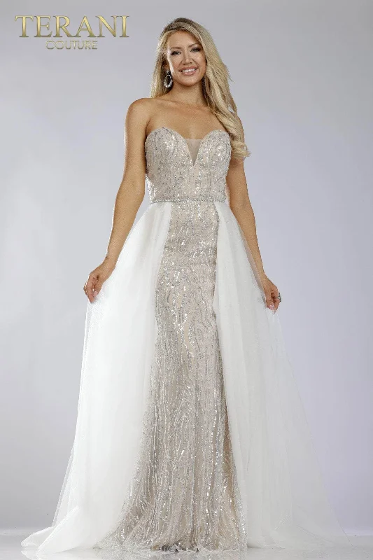 Formal dresses with pleated yokes and button - up fronts for a classic and refined lookTerani Couture 231P0029 - Strapless Sweetheart Fully Lined Gown Formal dresses with pleated yokes and button - up fronts for a classic and refined lookTerani Couture 231P0029 - Strapless Sweetheart Fully Lined Gown
