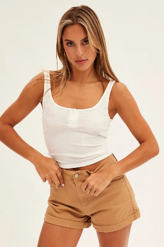 High - Waisted Women Shorts for a Retro and Flattering LookBeige Skinny Denim Shorts High - Waisted Women Shorts for a Retro and Flattering LookBeige Skinny Denim Shorts