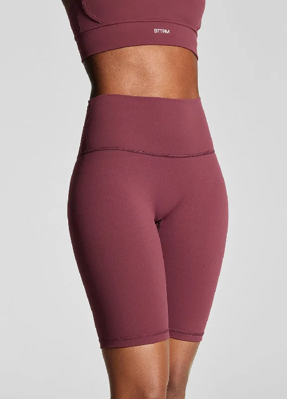 Elastic Waist Women Shorts for Easy Wear and ComfortBurgundy Bike Shorts