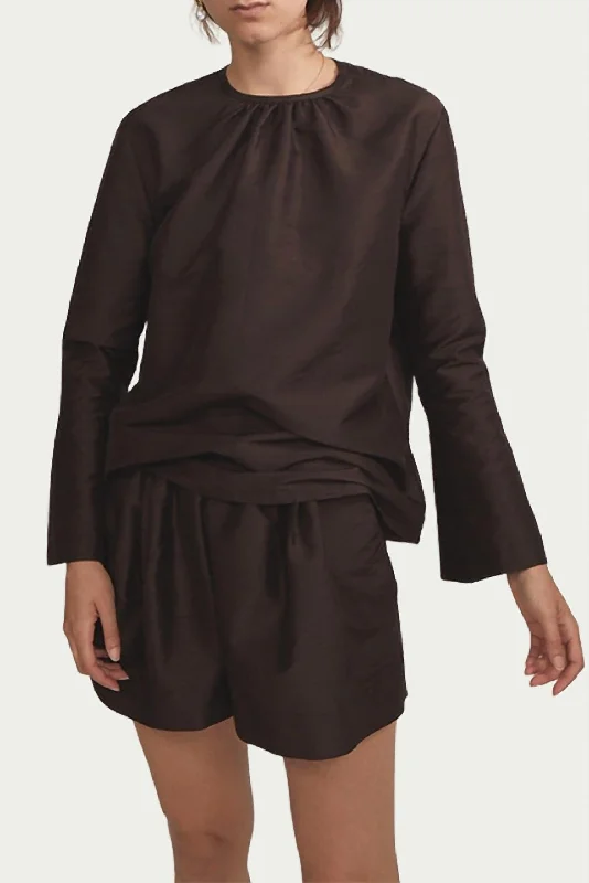 Jeanette Women Shorts with a Soft and Comfortable FeelBlanche Silk Dupion Shorts In Coffee Jeanette Women Shorts with a Soft and Comfortable FeelBlanche Silk Dupion Shorts In Coffee