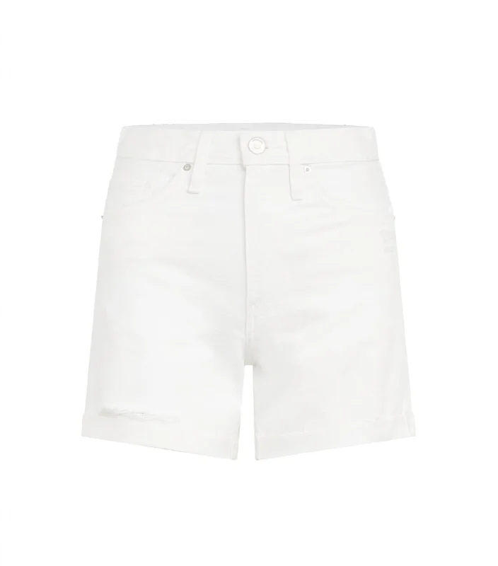 Patterned Geometric Women Shorts for a Modern AppealDevon High Rise Boyfriend Short With Cuff In White Patterned Geometric Women Shorts for a Modern AppealDevon High Rise Boyfriend Short With Cuff In White