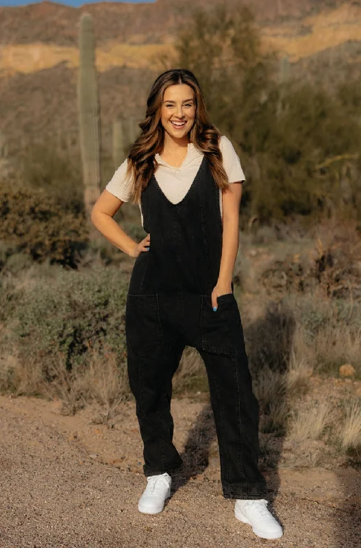 Women's overalls for petite body typesFree People High Roller Jumpsuit-Mineral Black Women's overalls for petite body typesFree People High Roller Jumpsuit-Mineral Black