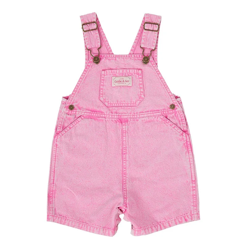 Women's overalls with a lace - up detailGoldie & Ace Burton Vintage Wash Denim Overalls - Bubblegum