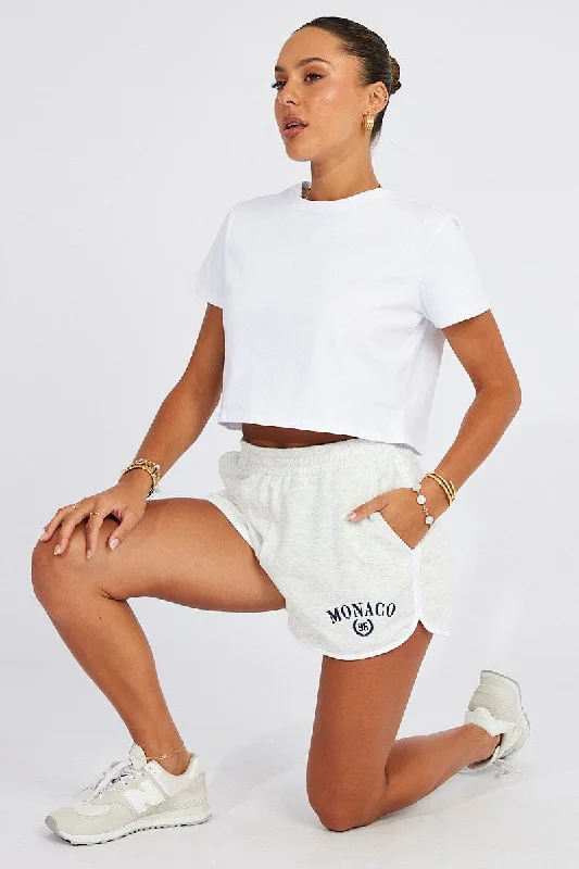 Belted Women Shorts to Enhance the WaistlineGrey Track Shorts High Rise Elastic Waist Belted Women Shorts to Enhance the WaistlineGrey Track Shorts High Rise Elastic Waist
