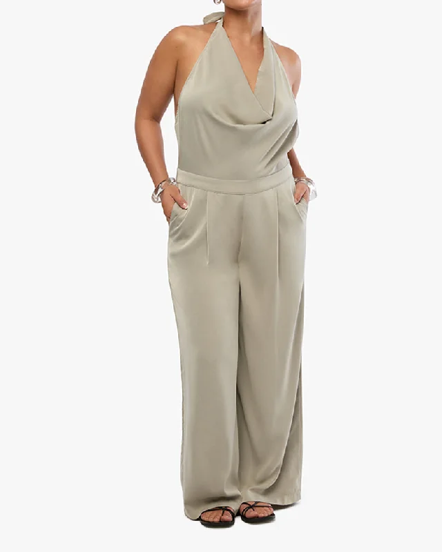 Women's overalls with a removable beltHalter Jumpsuit