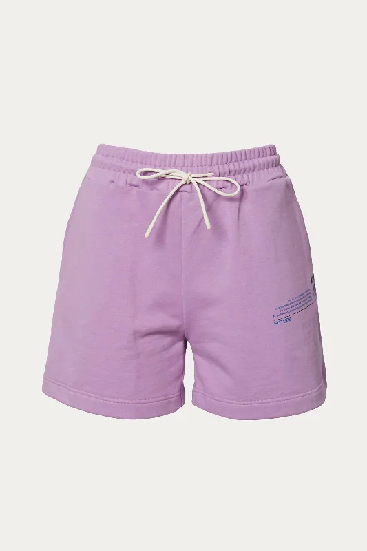 Solid Color Women Shorts in Bright Hues for a Bold StatementLogo-Print Track Short In Malve Solid Color Women Shorts in Bright Hues for a Bold StatementLogo-Print Track Short In Malve