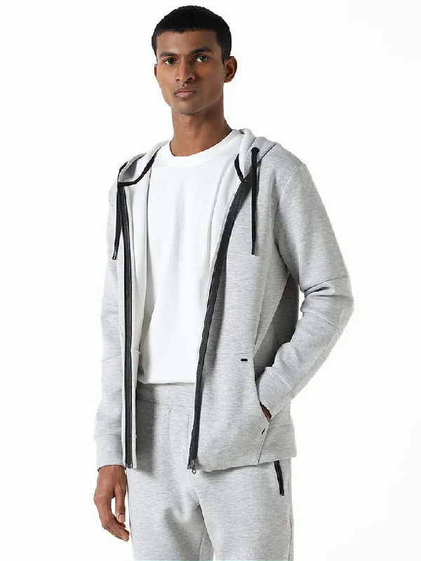 Elastic Waist Women Shorts for Easy Wear and ComfortStudiofit Grey Melange Relaxed-Fit Hoodie Jacket Elastic Waist Women Shorts for Easy Wear and ComfortStudiofit Grey Melange Relaxed-Fit Hoodie Jacket