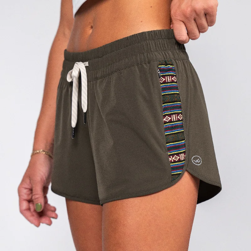 Linen Women Shorts for Breathable Comfort in Hot WeatherSunnie Short (Athletic) - Olive
