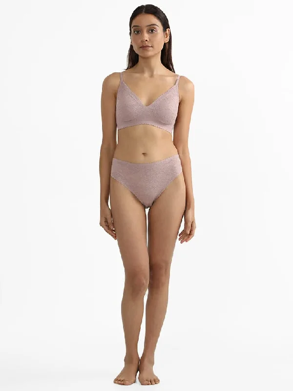 Elastic Waist Women Shorts for Easy Wear and ComfortWunderlove Brown Invisible Lace Brief Elastic Waist Women Shorts for Easy Wear and ComfortWunderlove Brown Invisible Lace Brief
