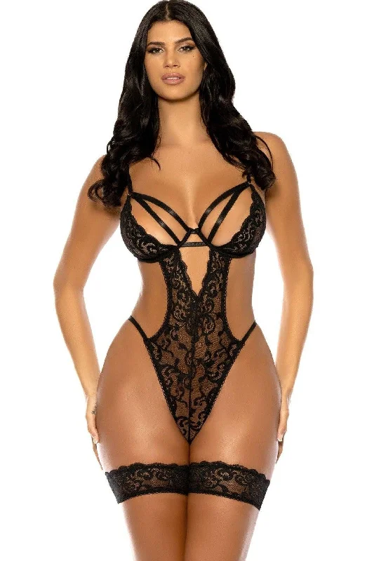 Organic Cotton Bodysuits for an Eco - Friendly and Comfortable OptionUnlined Underwire Teddy with Lace Garter Stays and Strap Details | Black Organic Cotton Bodysuits for an Eco - Friendly and Comfortable OptionUnlined Underwire Teddy with Lace Garter Stays and Strap Details | Black