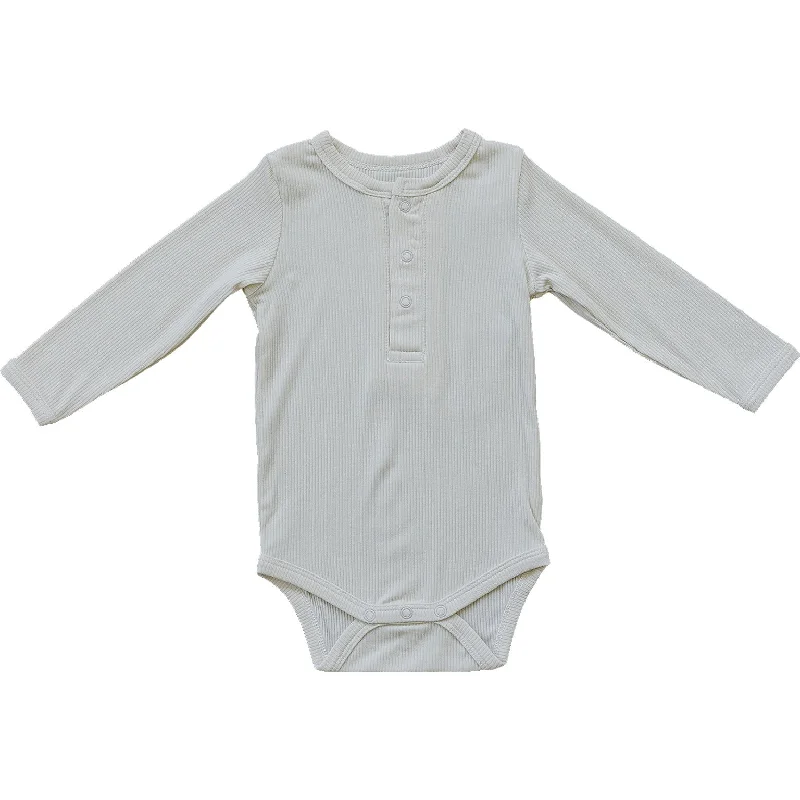 Neon Bodysuits to Stand Out at PartiesCream Bamboo Snap Long Sleeve Ribbed Bodysuit