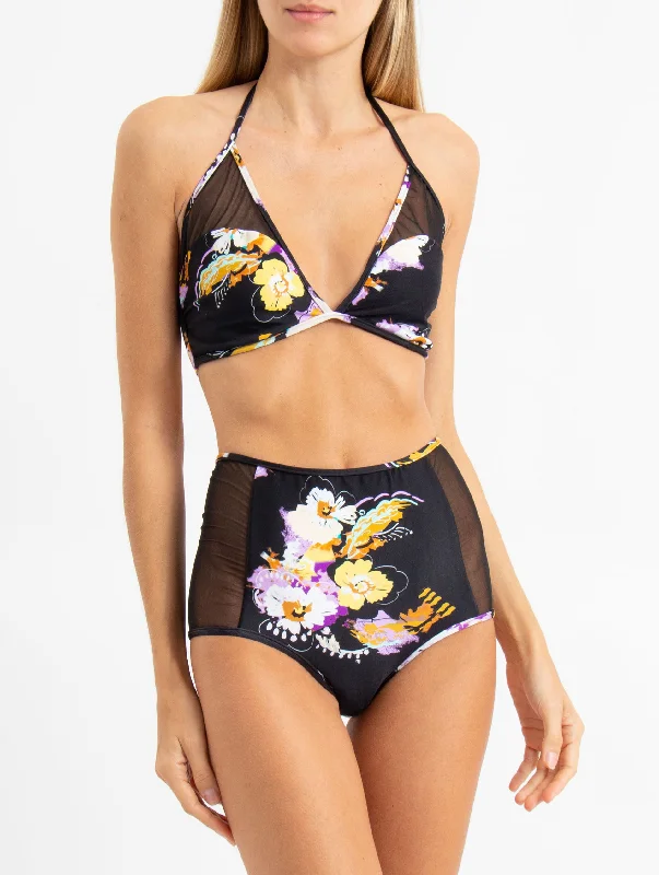 UV - protection bikini for safe sun exposure during beach daysDelphine Hawaii Black high waist bikini Bottom UV - protection bikini for safe sun exposure during beach daysDelphine Hawaii Black high waist bikini Bottom