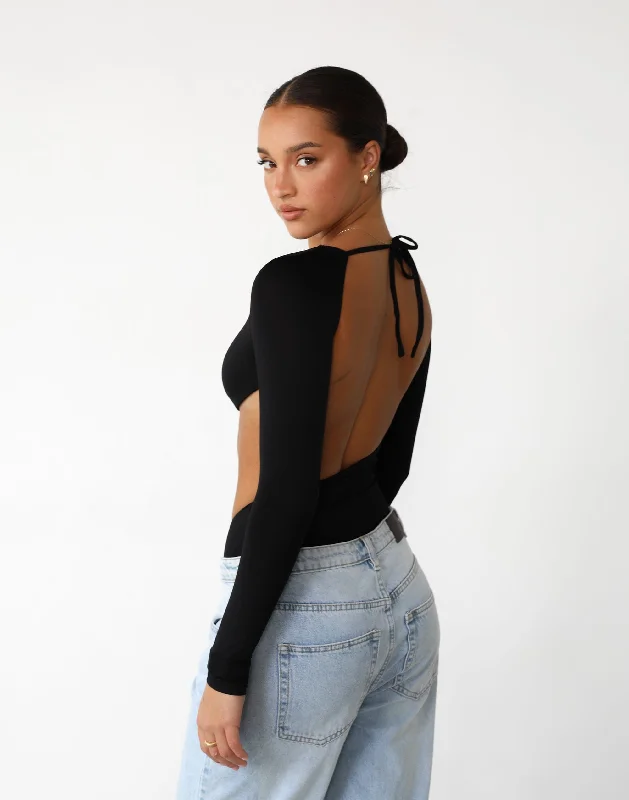 High - Neck Bodysuits for a Modest and Sophisticated LookDevoted Bodysuit (Black)