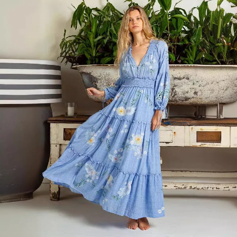 Maxi dresses with an asymmetric hem for a fashion - forward and eye - catching design Maxi dresses with an asymmetric hem for a fashion - forward and eye - catching design Floral Embroidered V-Neck Long Sleeve Maxi Dress Maxi dresses with an asymmetric hem for a fashion - forward and eye - catching design Maxi dresses with an asymmetric hem for a fashion - forward and eye - catching design Floral Embroidered V-Neck Long Sleeve Maxi Dress