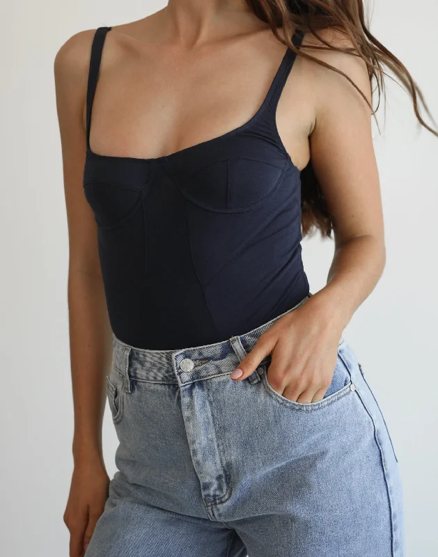 Plus - Size Bodysuits with a Comfortable and Flattering FitJe Taime Bodysuit (Ink) - By Lioness Plus - Size Bodysuits with a Comfortable and Flattering FitJe Taime Bodysuit (Ink) - By Lioness