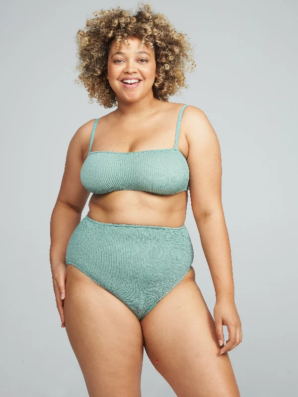 Women's Metallic One - Pieces in Silver for a Shiny and Eye - Catching Night OutfitLast Chance: Poise High Waist Two-Piece