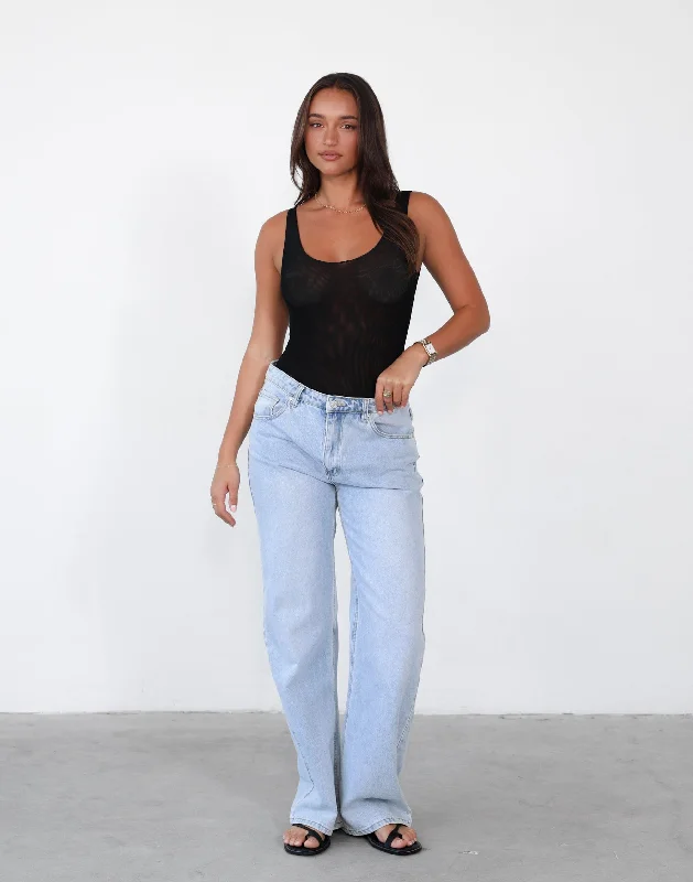 Crop Bodysuits to Pair with High - Waisted BottomsLevitate Mesh Bodysuit (Black)