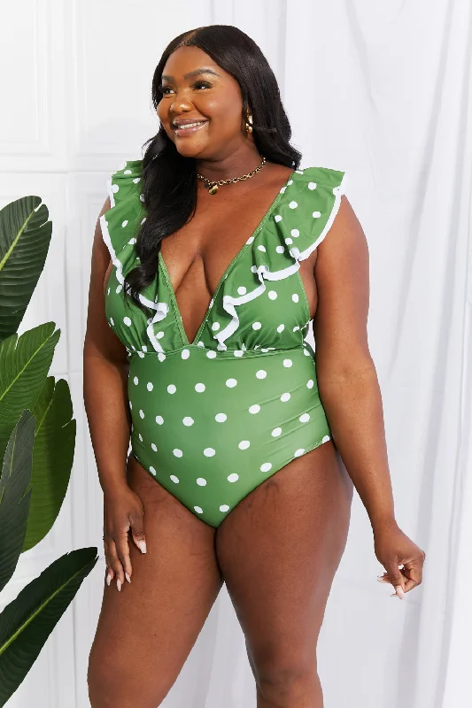 Women's Cargo - Style One - Pieces in Khaki with Pockets for a Practical and Stylish Outdoor LookMarina West Swim Moonlit Dip Ruffle Plunge Swimsuit in Mid Green Women's Cargo - Style One - Pieces in Khaki with Pockets for a Practical and Stylish Outdoor LookMarina West Swim Moonlit Dip Ruffle Plunge Swimsuit in Mid Green
