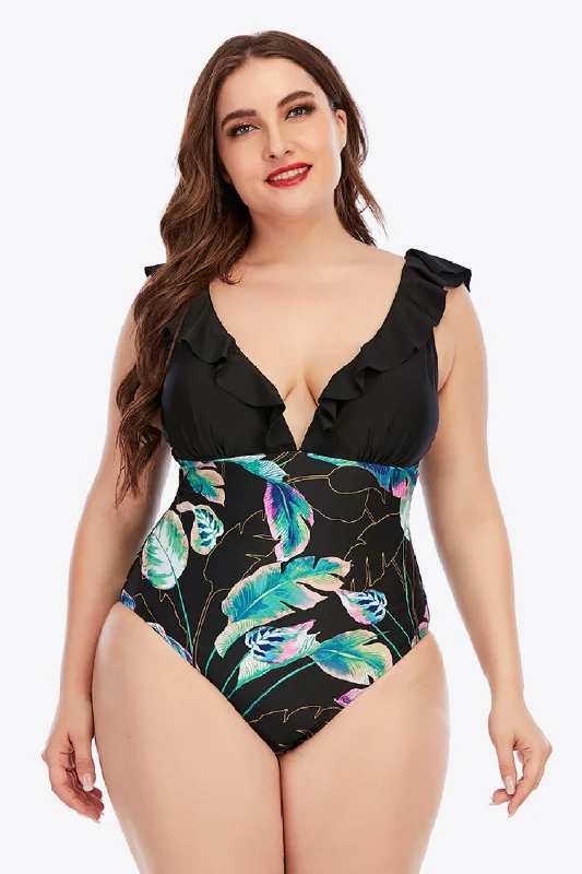 Women's Long - Sleeve Turtleneck One - Pieces in Navy for a Sophisticated Winter EnsemblePlus Size Printed Ruffled Deep V One-Piece Swimsuit Women's Long - Sleeve Turtleneck One - Pieces in Navy for a Sophisticated Winter EnsemblePlus Size Printed Ruffled Deep V One-Piece Swimsuit