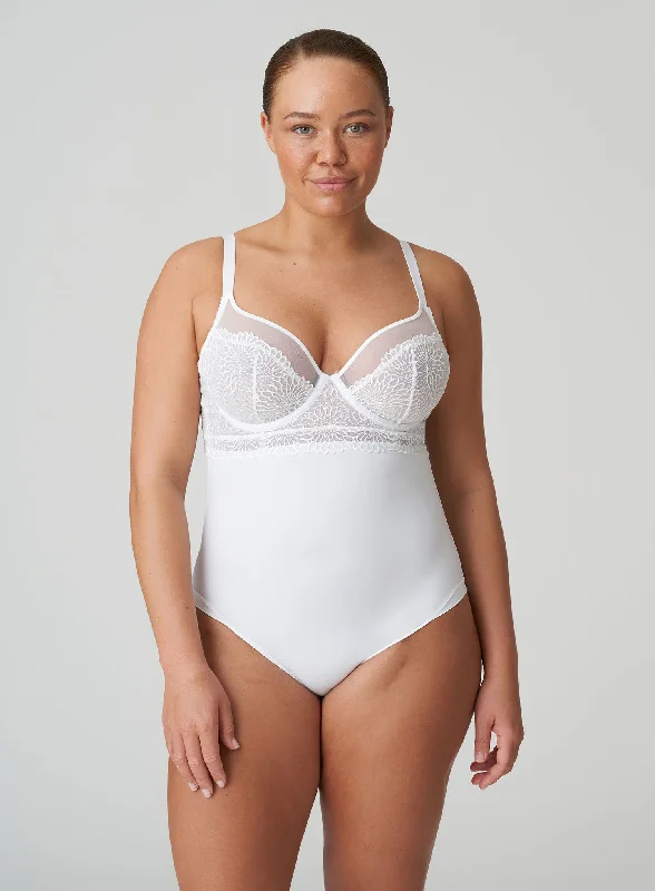 Plus - Size Bodysuits with a Comfortable and Flattering FitPrimaDonna: Sophora Bodysuit White Plus - Size Bodysuits with a Comfortable and Flattering FitPrimaDonna: Sophora Bodysuit White