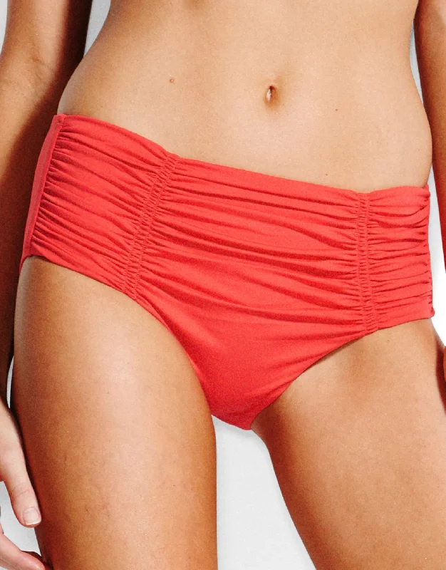 Plus - size bikini with full - coverage options for comfort and confidenceSwim Gathered Front Retro Bikini Bottom - Chilli Plus - size bikini with full - coverage options for comfort and confidenceSwim Gathered Front Retro Bikini Bottom - Chilli