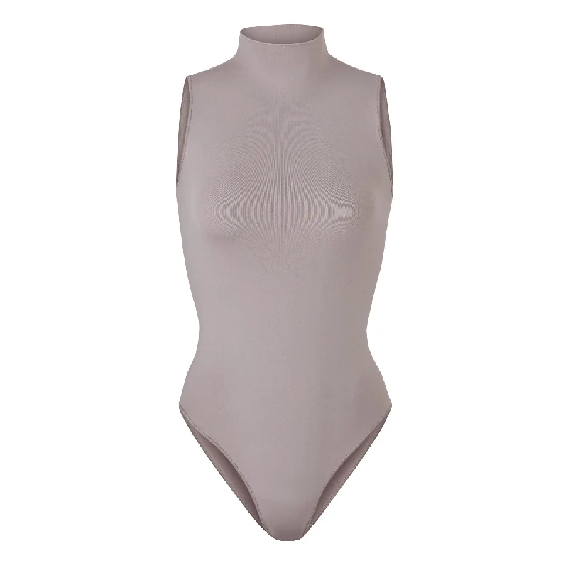 Compression Bodysuits for Post - Workout RecoveryESSENTIAL MOCK NECK SLEEVELESS BODYSUIT | SMOKE Compression Bodysuits for Post - Workout RecoveryESSENTIAL MOCK NECK SLEEVELESS BODYSUIT | SMOKE