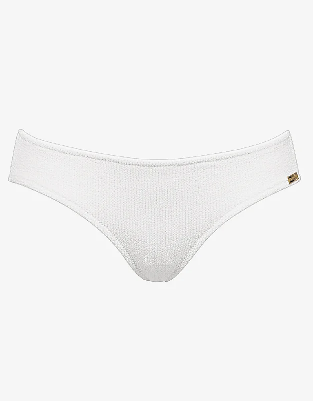 Floral - printed bikini for a feminine and colorful beach vibeRetro Purity Zip Back Bikini Bottom - White Floral - printed bikini for a feminine and colorful beach vibeRetro Purity Zip Back Bikini Bottom - White